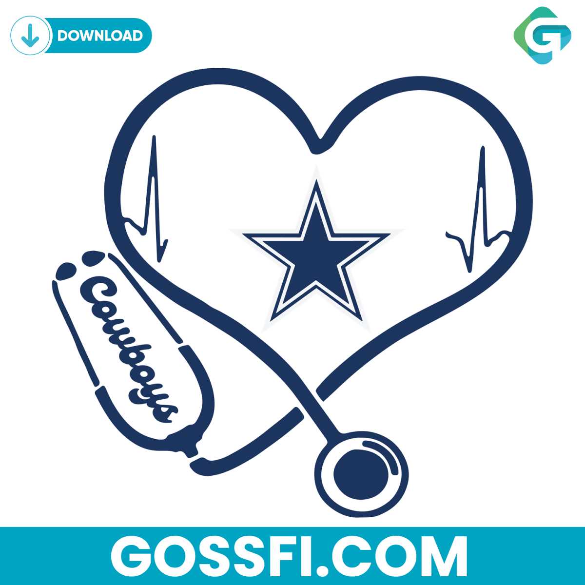 dallas-cowboys-heart-stethoscope-svg