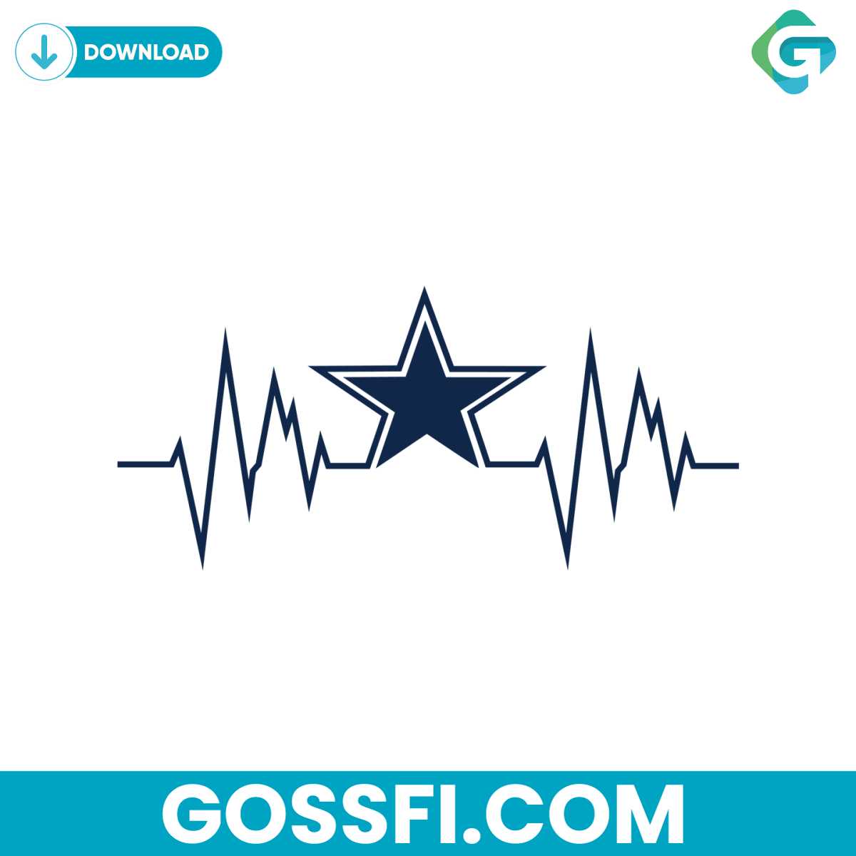 dallas-cowboys-heartbeat-svg-digital-download