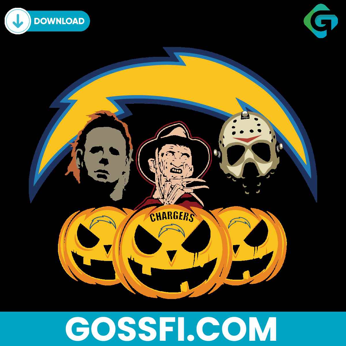 halloween-horror-movie-pumpkin-los-angles-chargers-svg