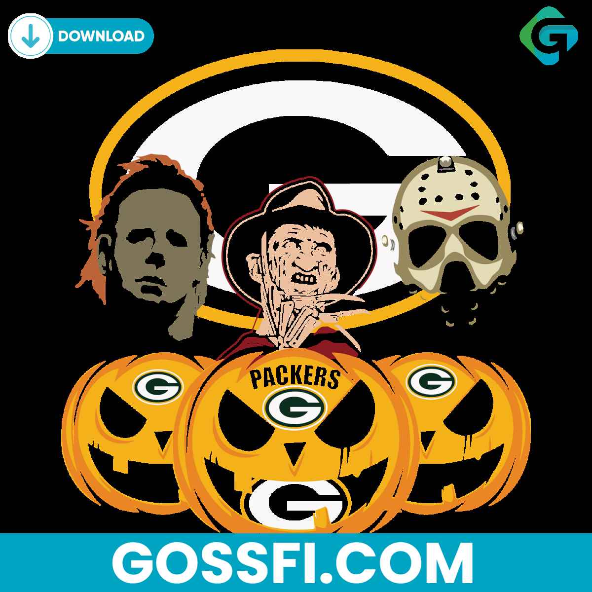 halloween-horror-movie-pumpkin-green-bay-packers-svg