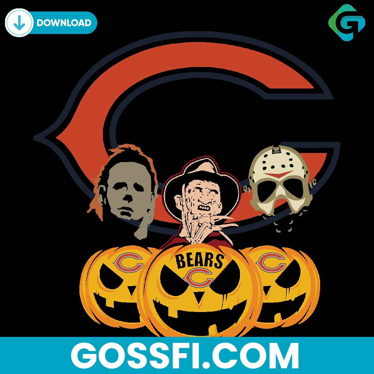 halloween-horror-movie-pumpkin-chicago-bears-svg