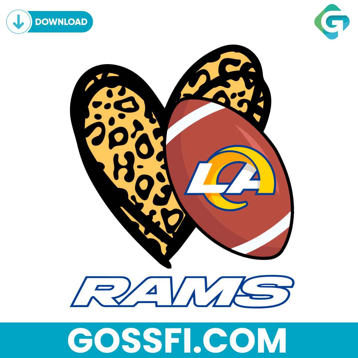 los-angeles-rams-leopard-heart-svg