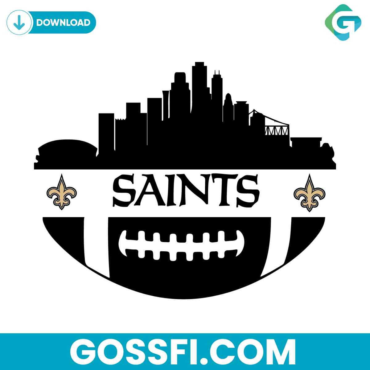 new-orleans-saints-skyline-football-svg