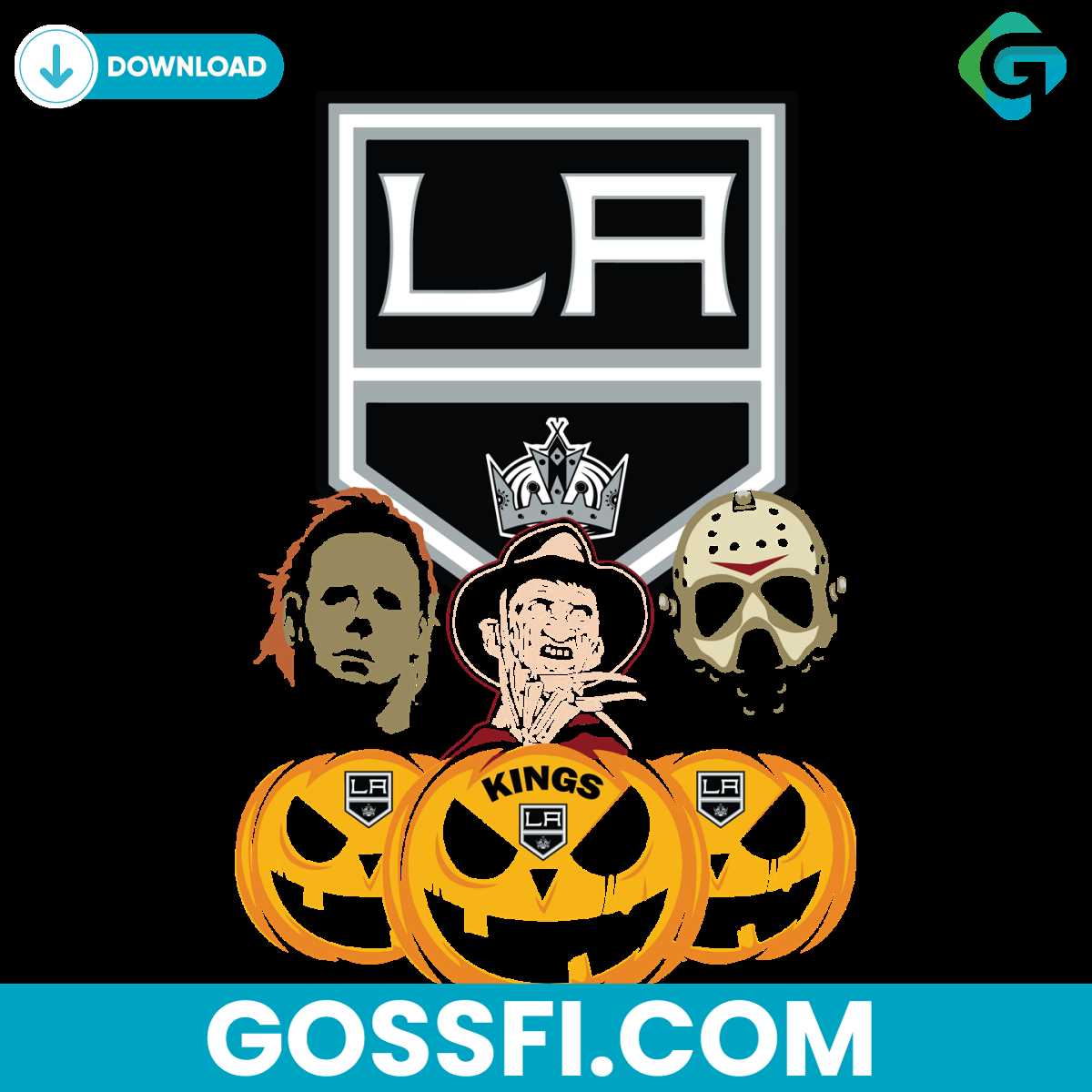 Los Angeles Kings Halloween Horror Movie Pumpkin Svg Gossfi