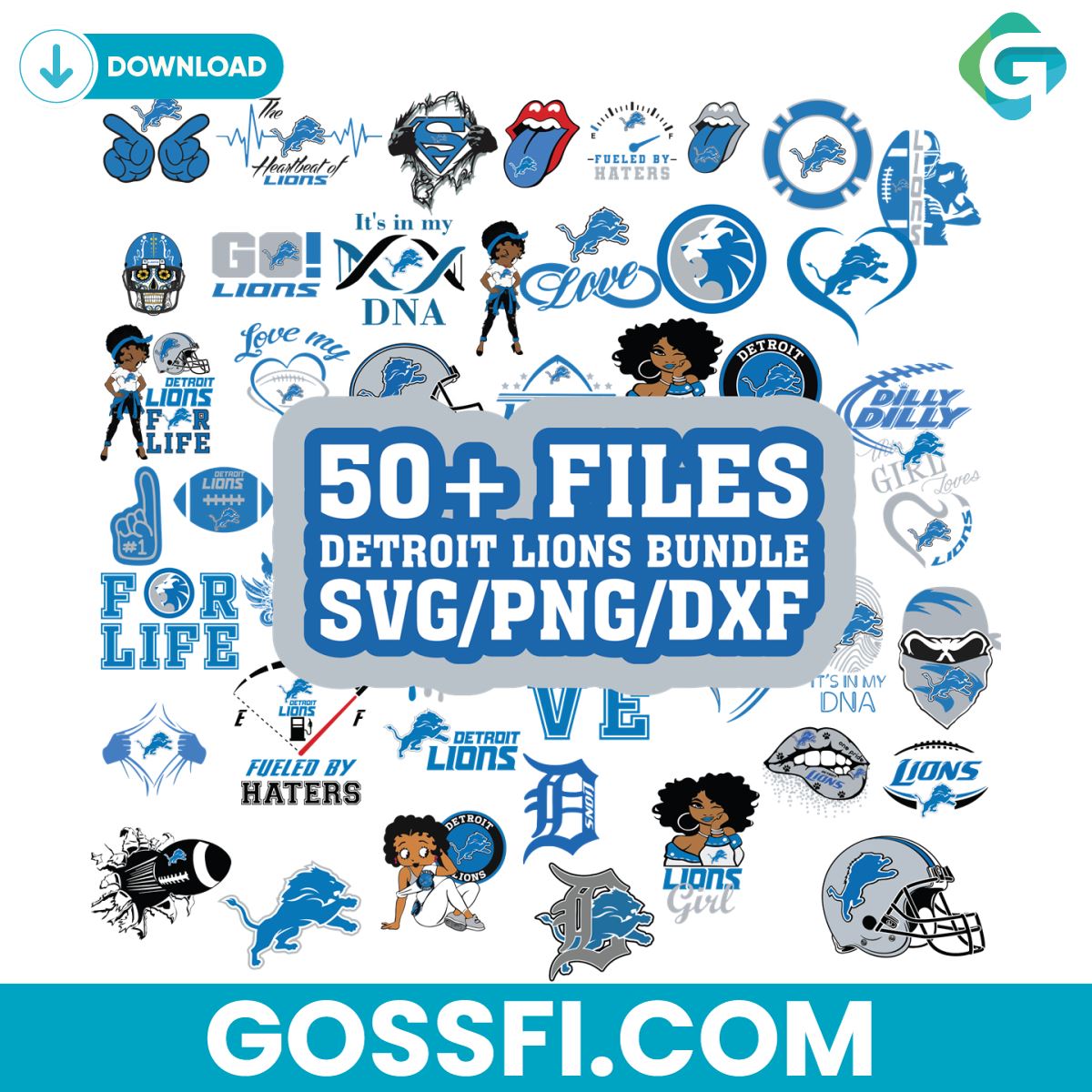 Detroit Lions SVG NFL Team SVG Bundle Digital Download 