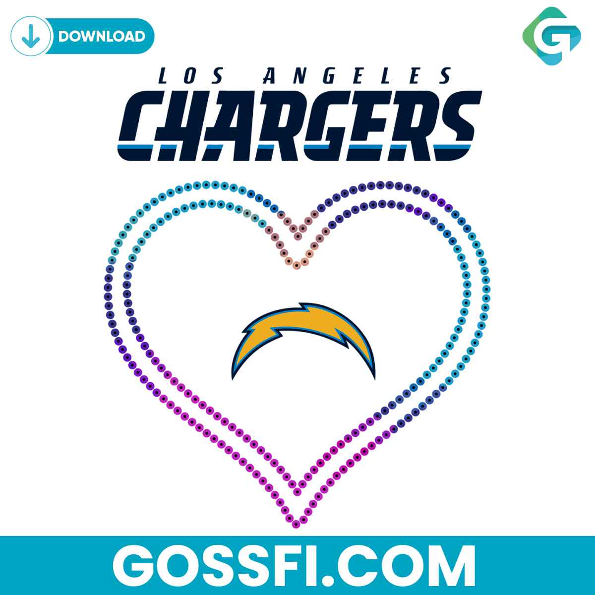 los-angeles-chargers-heart-svg-digital-download