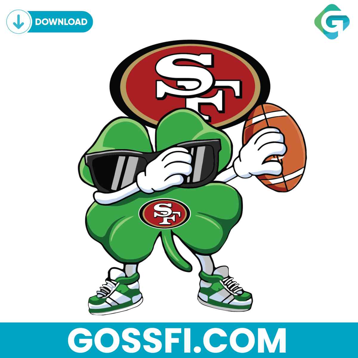 dabbing-shamrock-football-san-francisco-49ers-svg