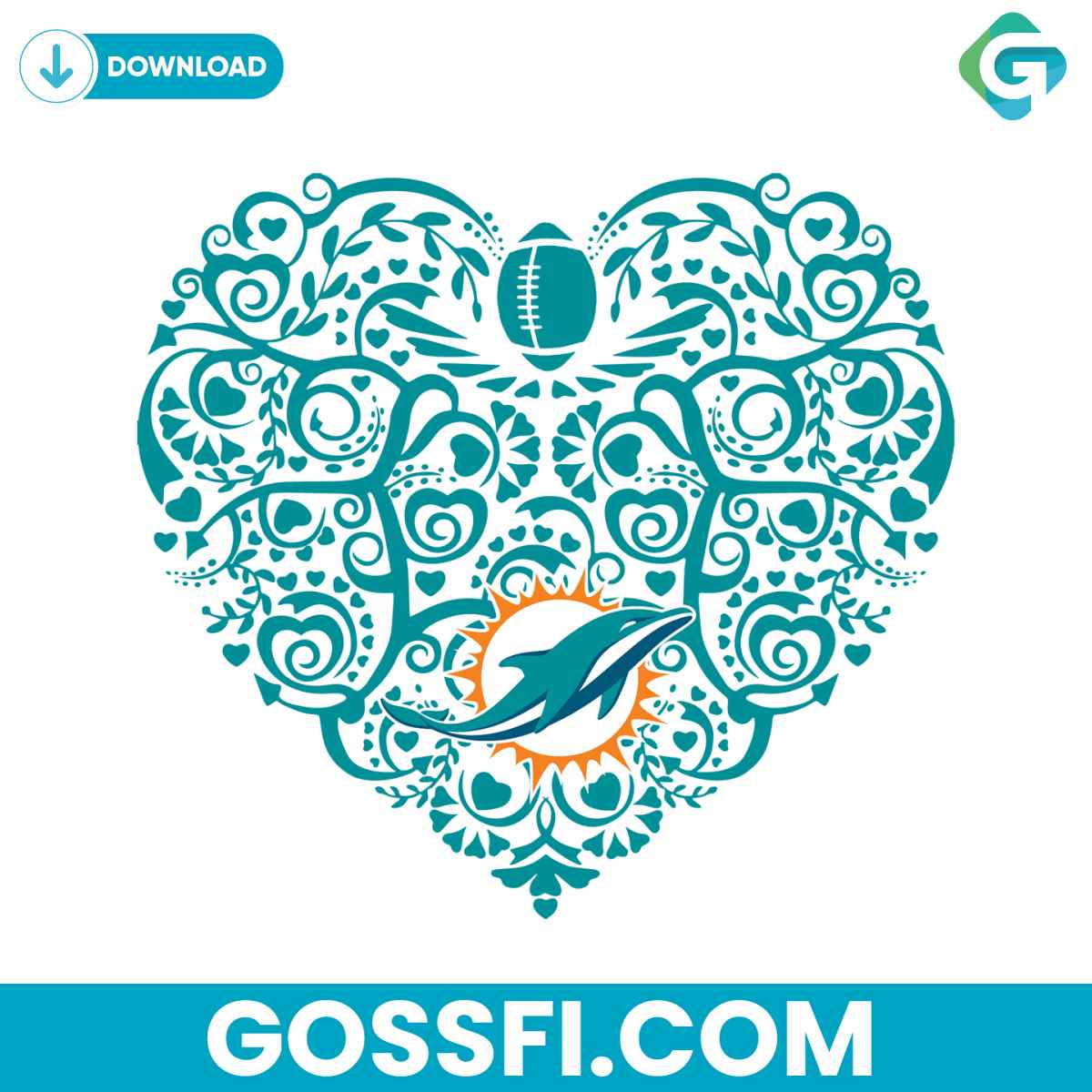 miami-dolphin-football-heart-svg-digital-download