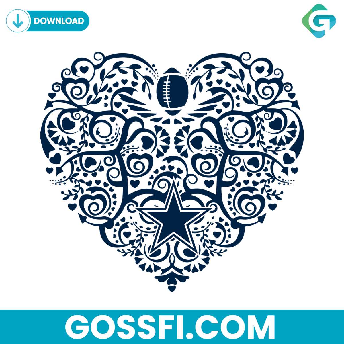 dallas-cowboys-football-heart-svg