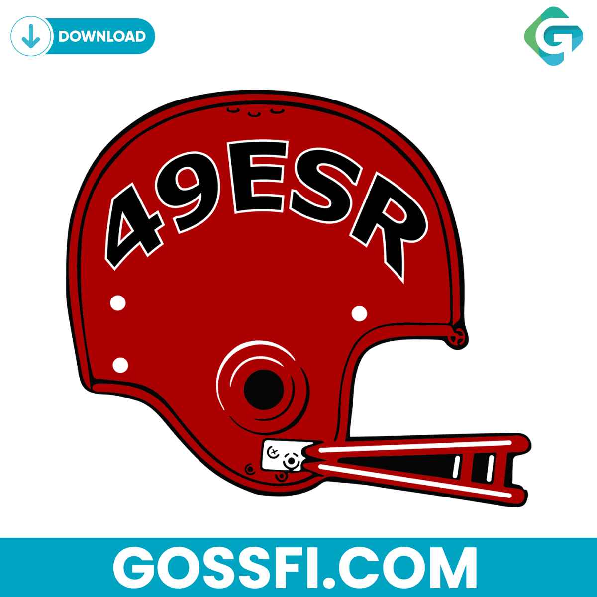 san-francisco-49ers-football-helmet-svg-digital-download