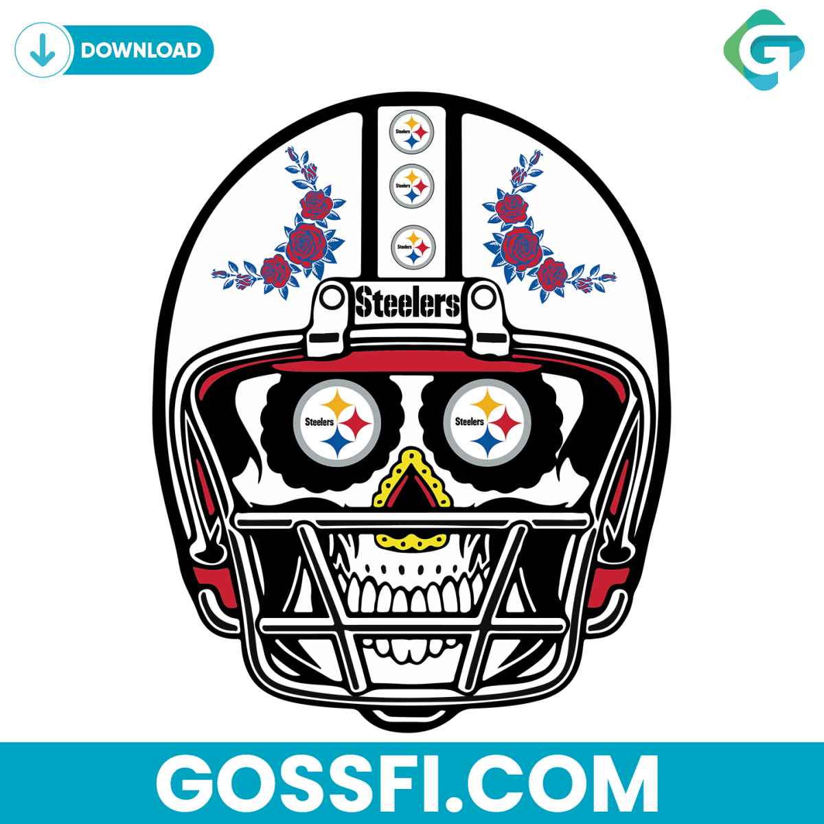 sugar-skull-steelers-helmet-svg-digital-download