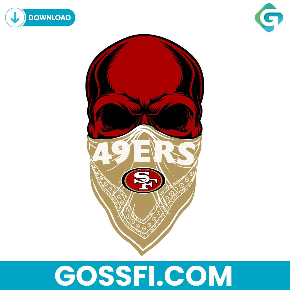 san-francisco-49ers-skull-svg-digital-download