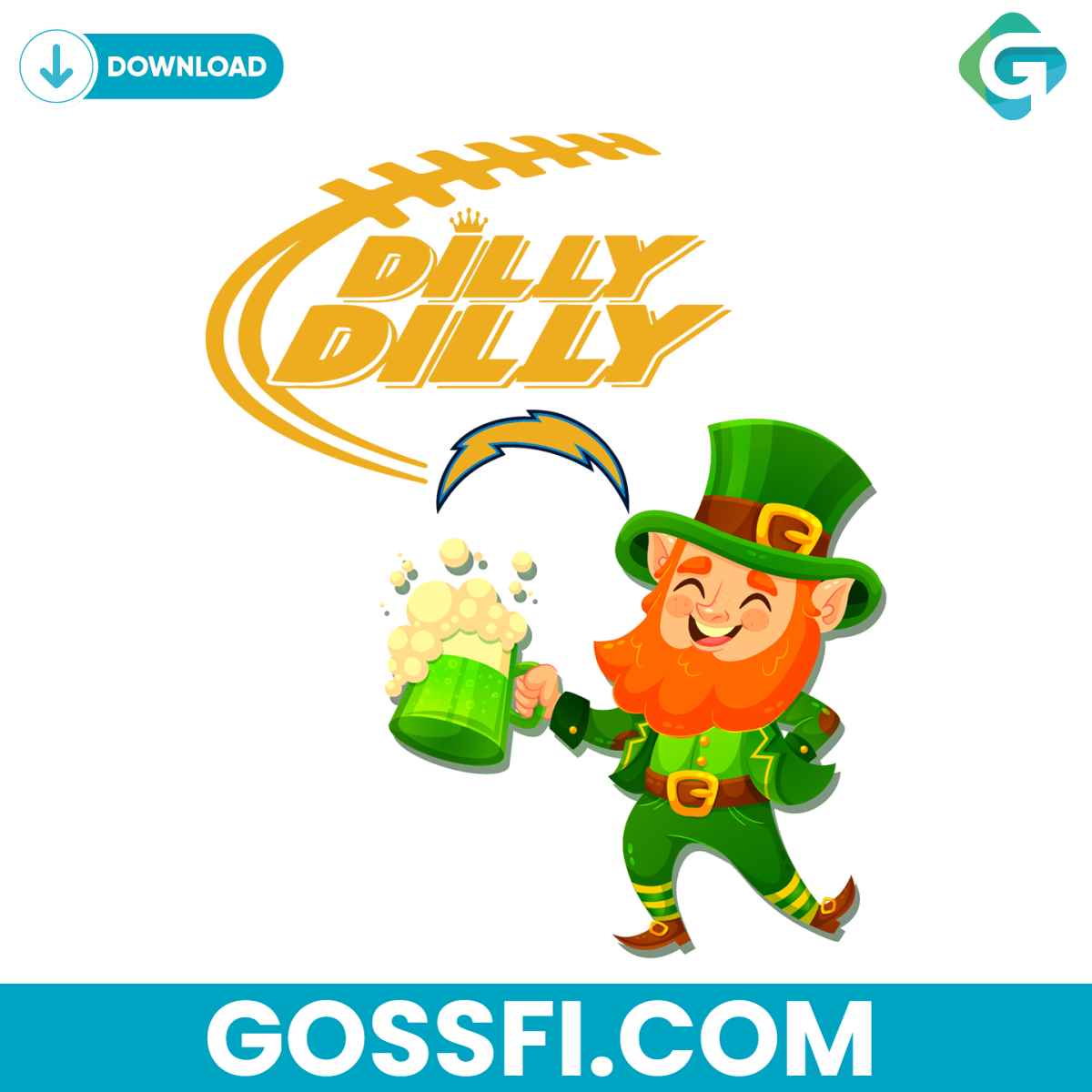 los-angeles-chargers-dilly-dilly-patrick-day-svg