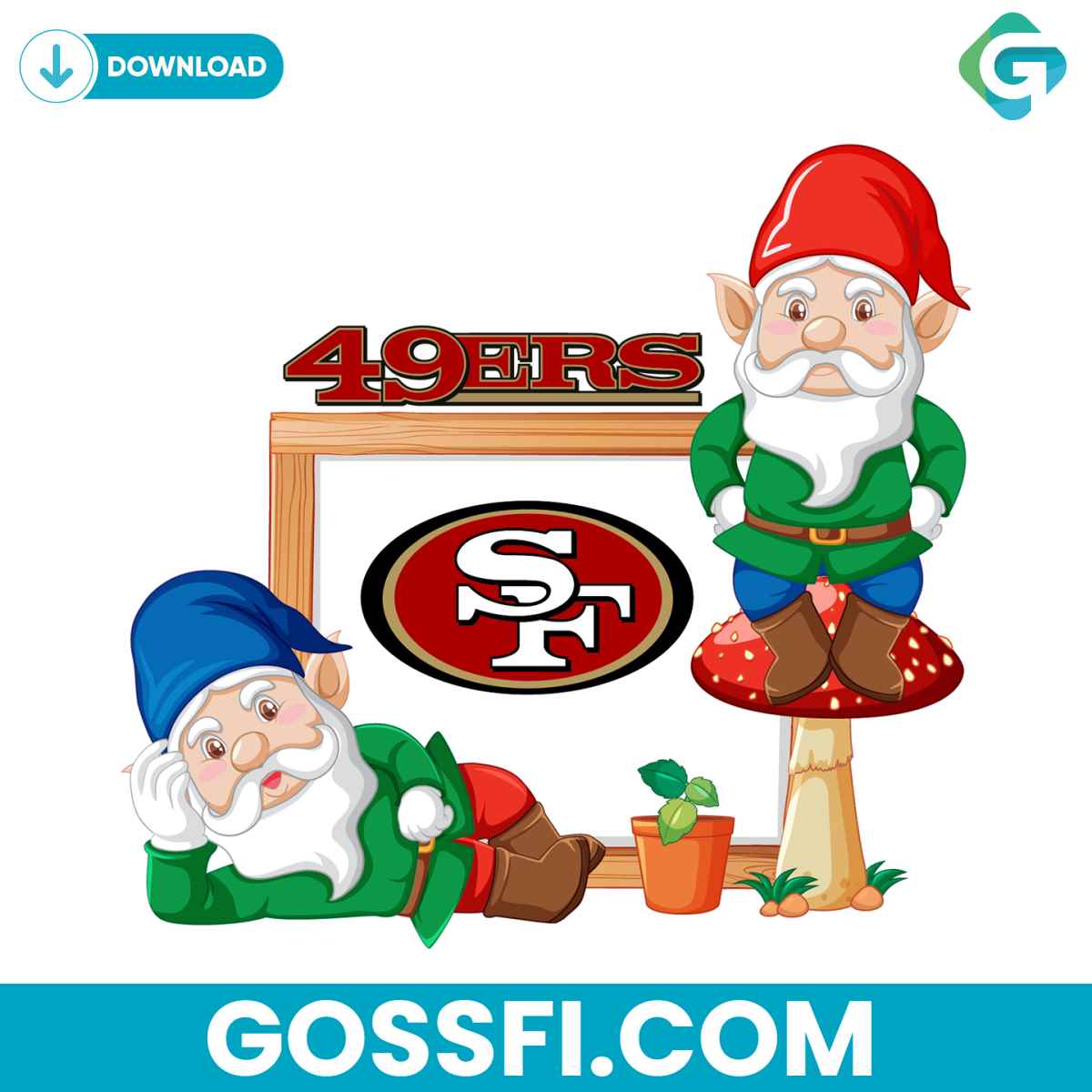 gnome-with-san-francisco-49ers-svg-digital-download