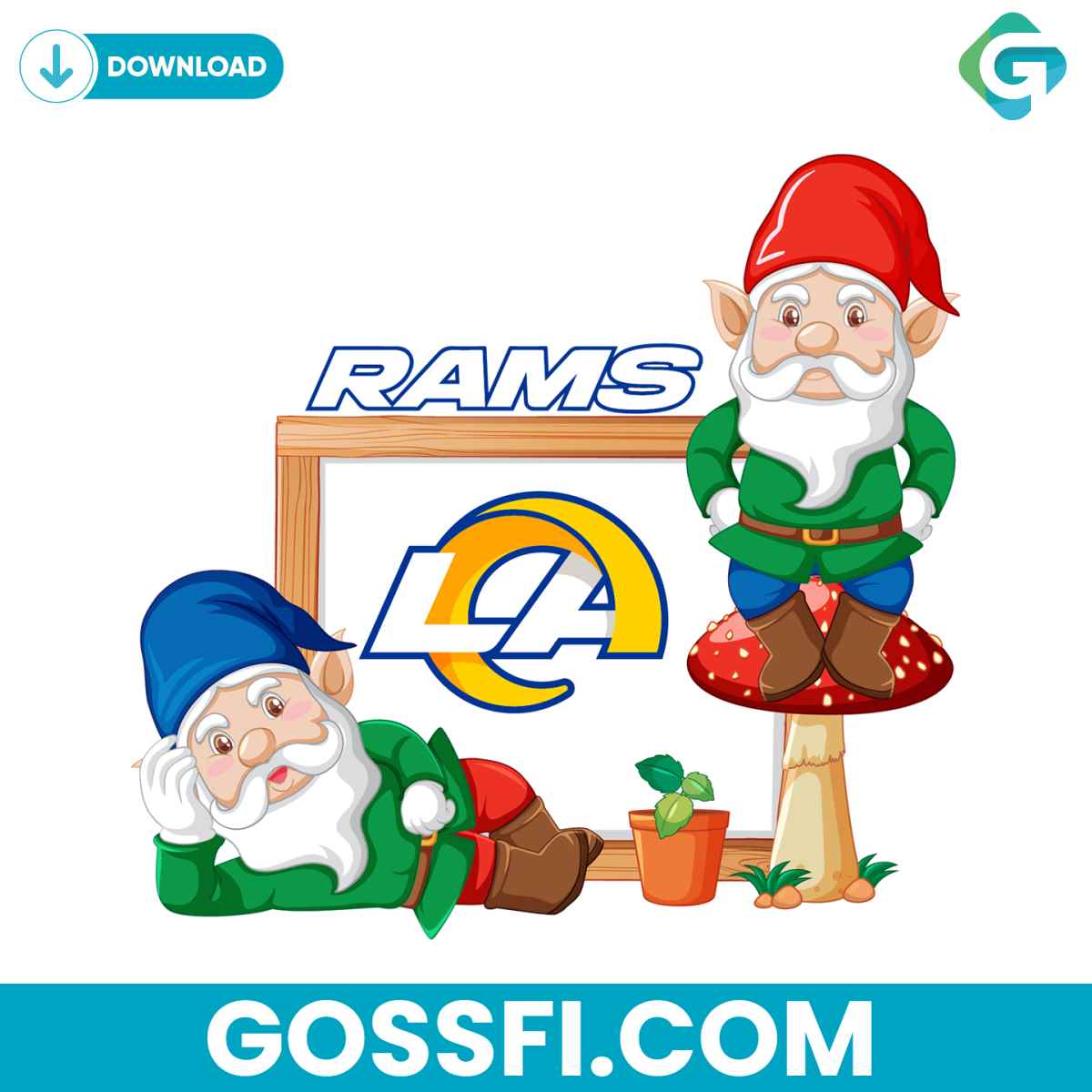 gnome-with-los-angeles-rams-svg