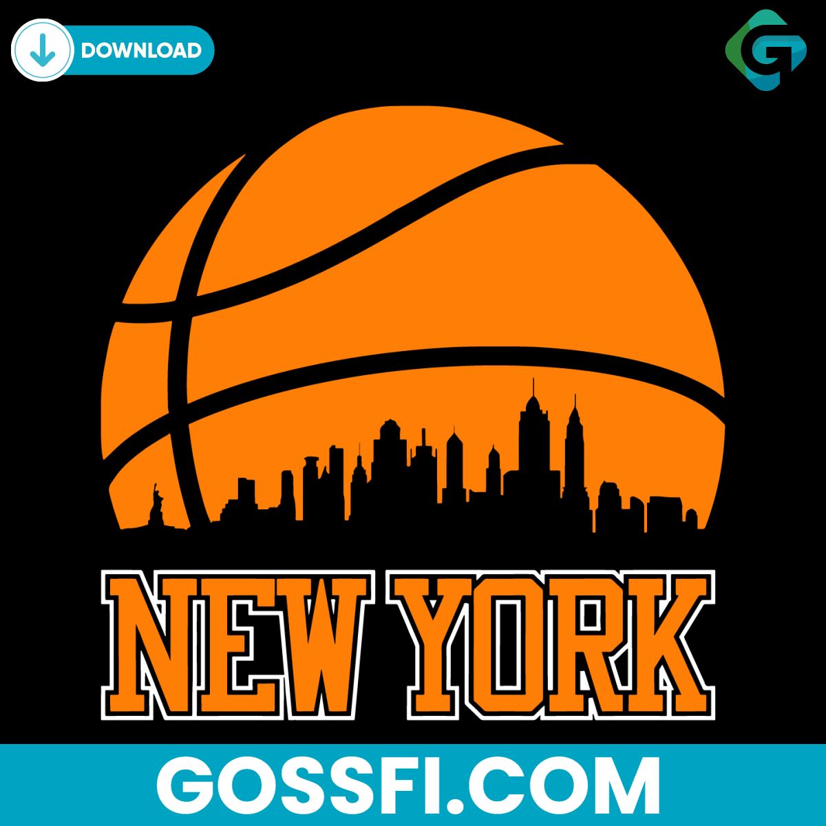 Retro Knicks Basketball New York City Skyline Svg - Gossfi.com