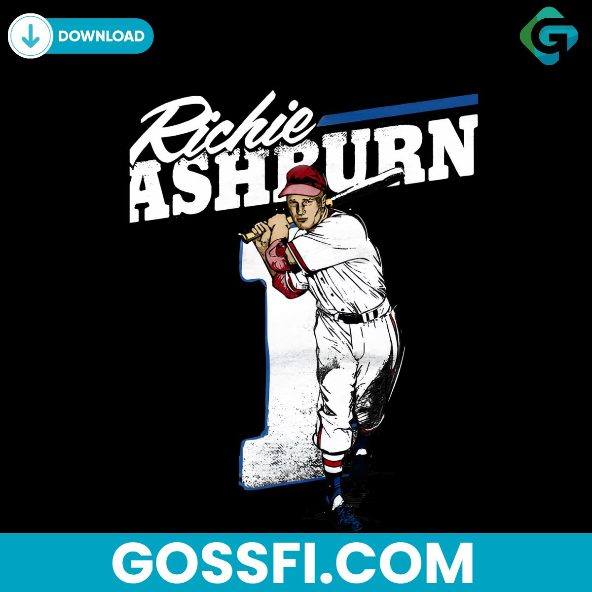 vintage-richie-ashburn-swing-mlb-player-png-download