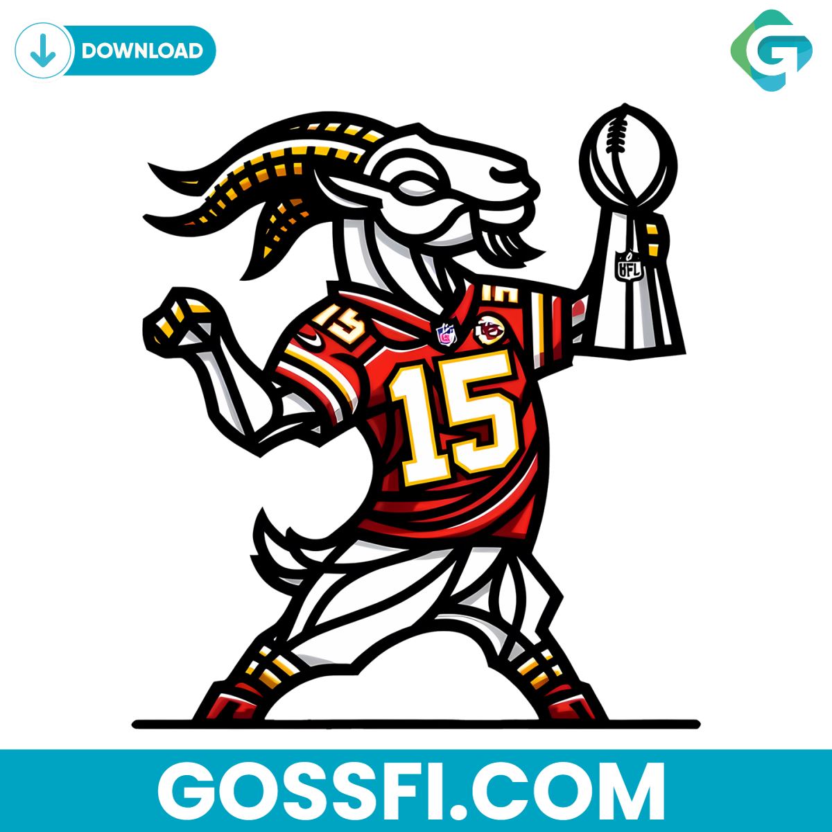 goat-patrick-mahomes-nfl-football-trophy-png
