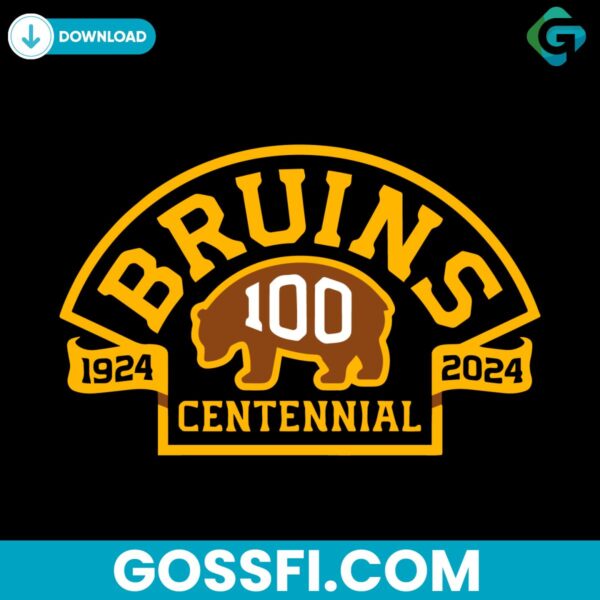 boston-bruins-hockey-team-100th-season-hockey-2024-svg