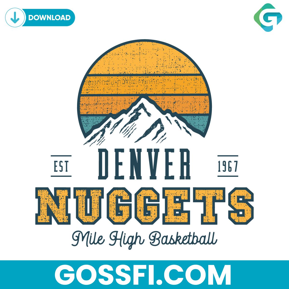 retro-denver-nuggets-basketball-svg-digital-download