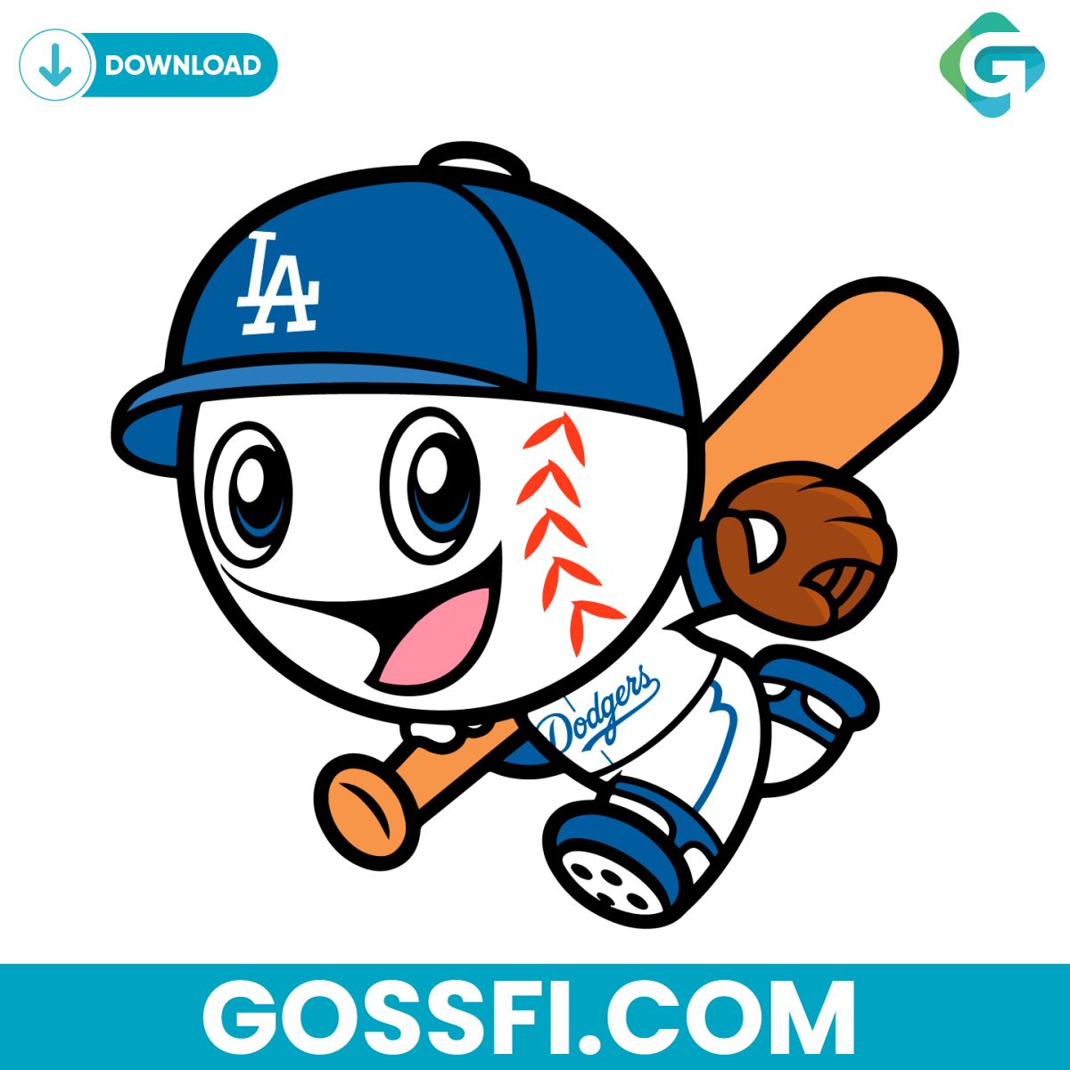 cute-mr-dodger-running-play-baseball-svg-digital-download