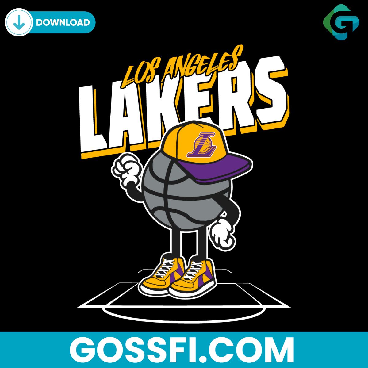 los-angeles-lakers-basketball-cap-svg-digital-download