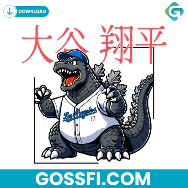 shohei-ohtani-godzilla-los-angeles-dodgers-baseball-png