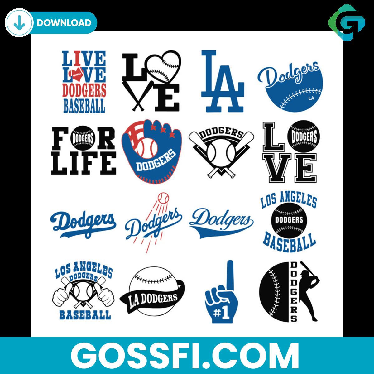 los-angeles-dogers-bundle-svg