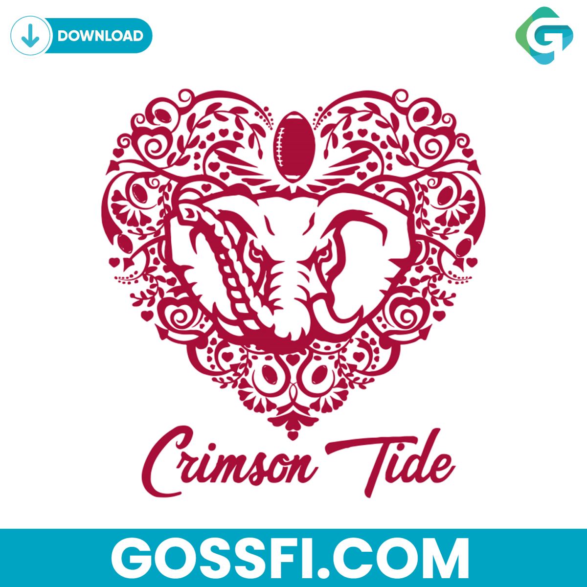 alabama-crimson-tide-heart-svg-digital-download