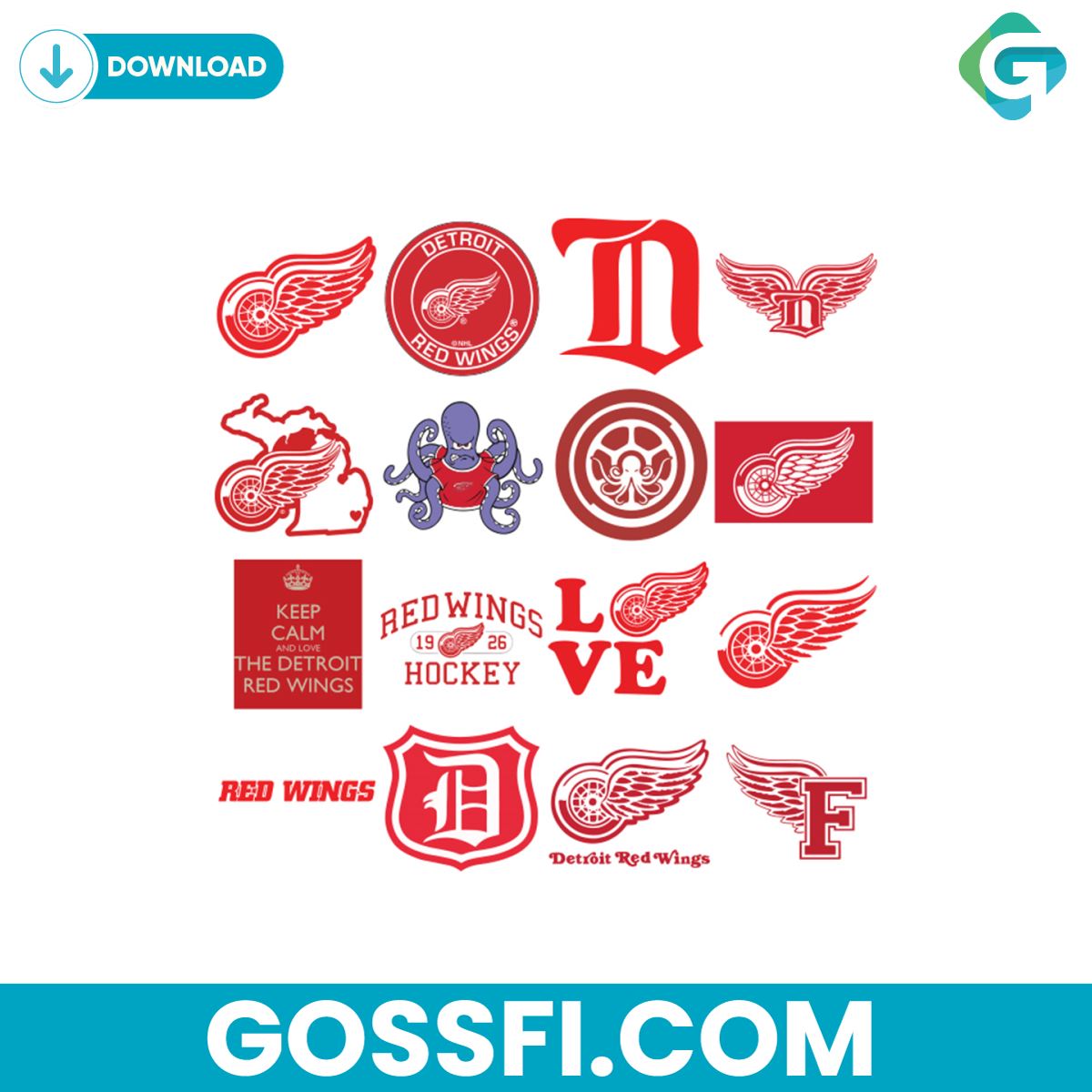 Detroit Red Wings Svg Cricut File Bundle Hockey - Gossfi.com