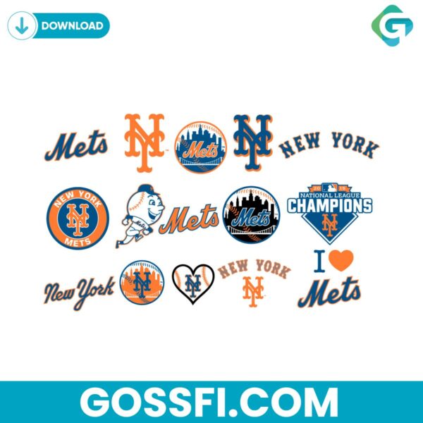 new-york-mets-baseball-team-mlb-svg-bundle