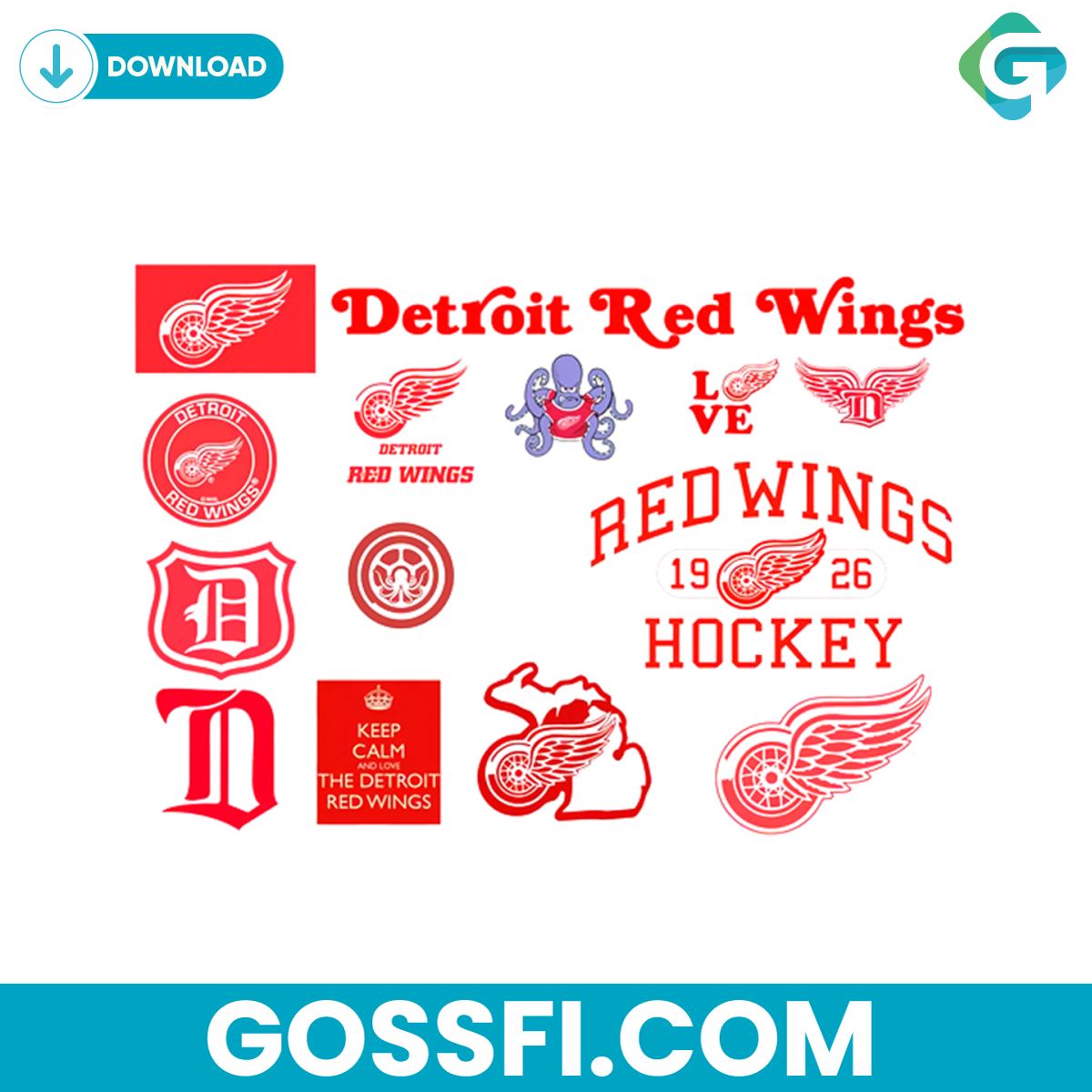 Detroit Red Wings Logo Svg Bundle - Gossfi.com