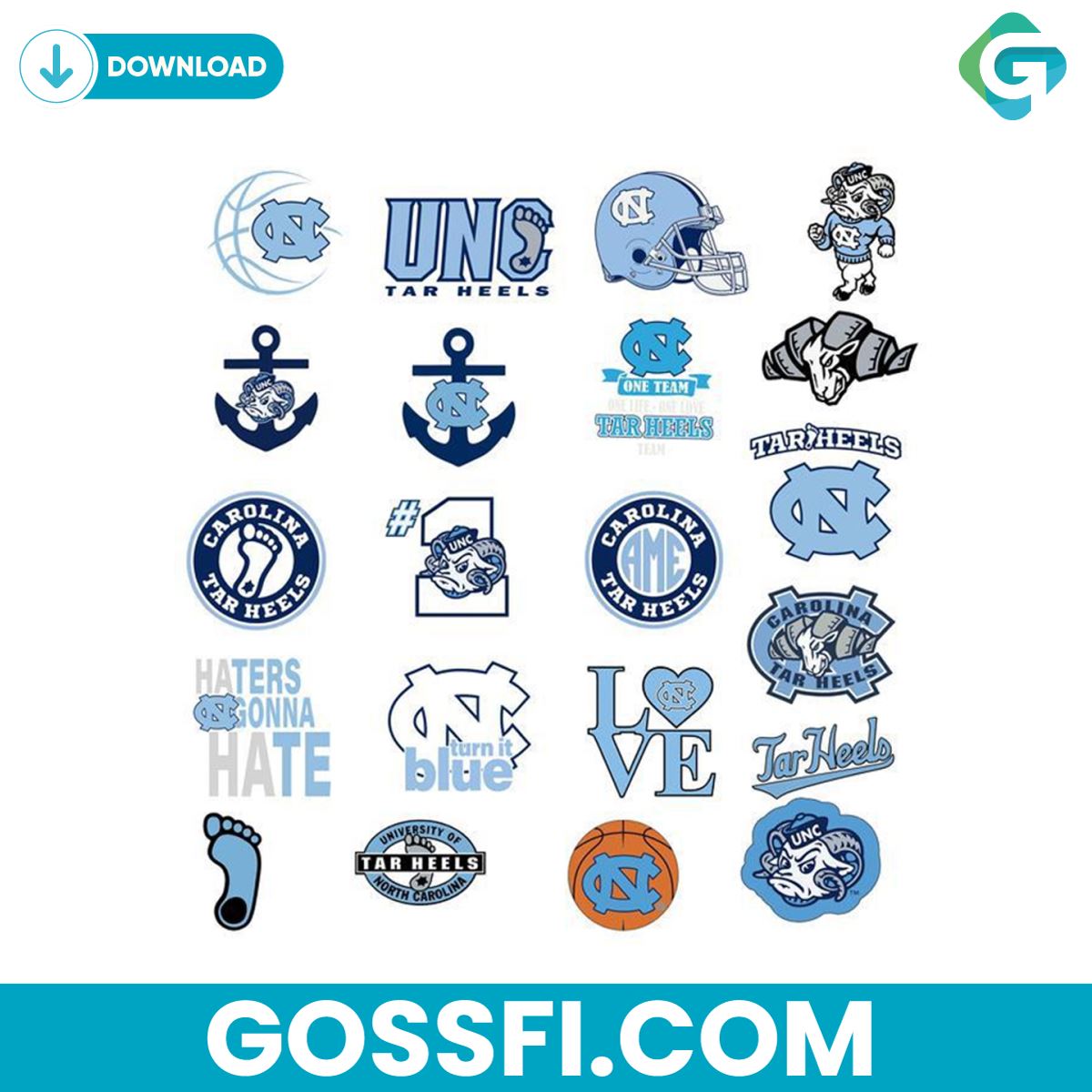 north-carolina-tar-heels-logo-team-bundle-svg