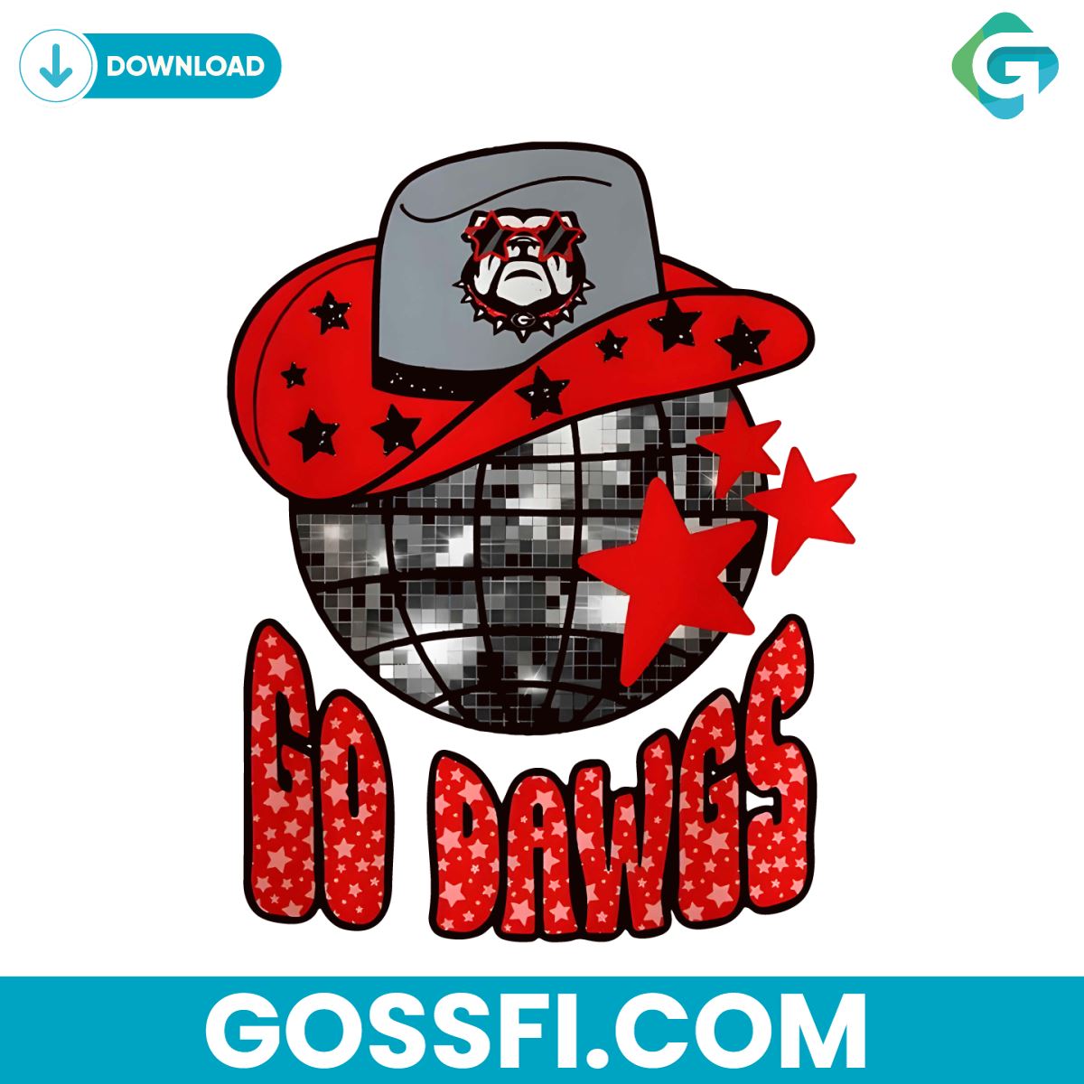 go-dawgs-georgia-bulldogs-disco-ball-png-download