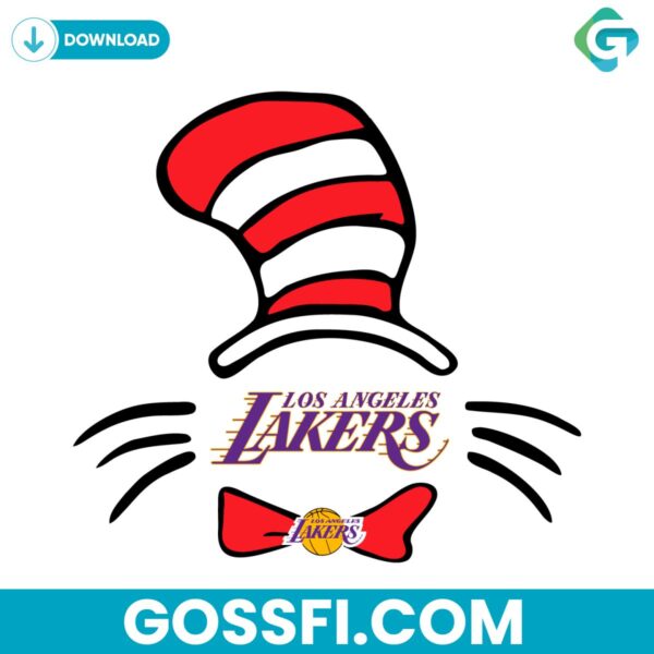 los-angeles-lakers-basketball-logo-dr-seuss-hat-svg