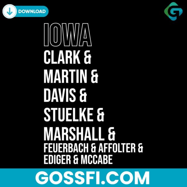 iowa-hawkeyes-basketball-womens-roster-svg-digital-download