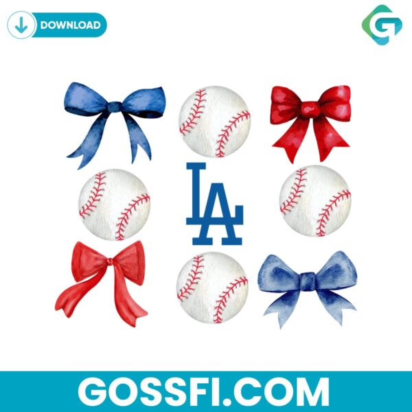 los-angeles-dodgers-baseball-bows-mlb-team-png