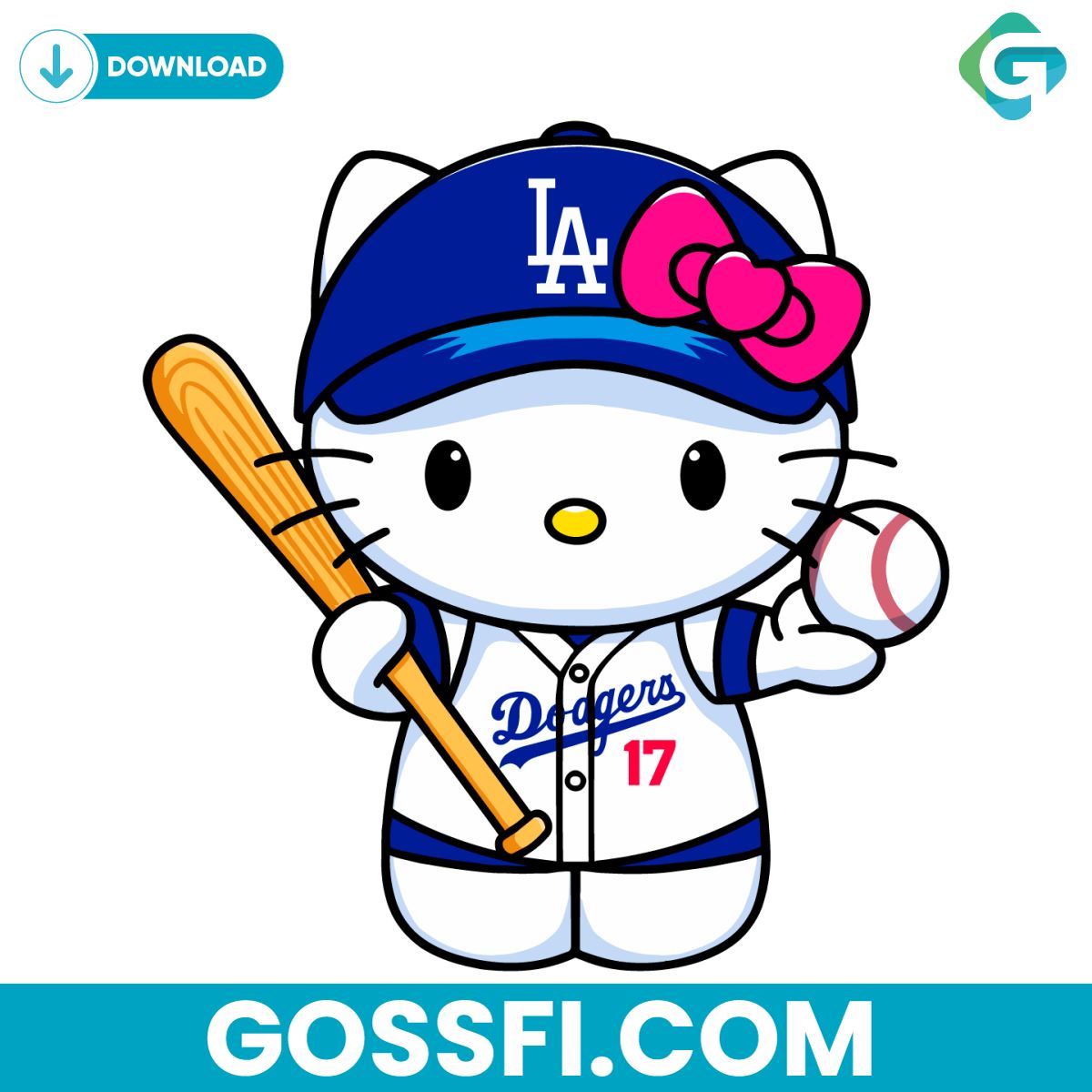 la-dodgers-hello-kitty-mlb-team-svg-digital-download