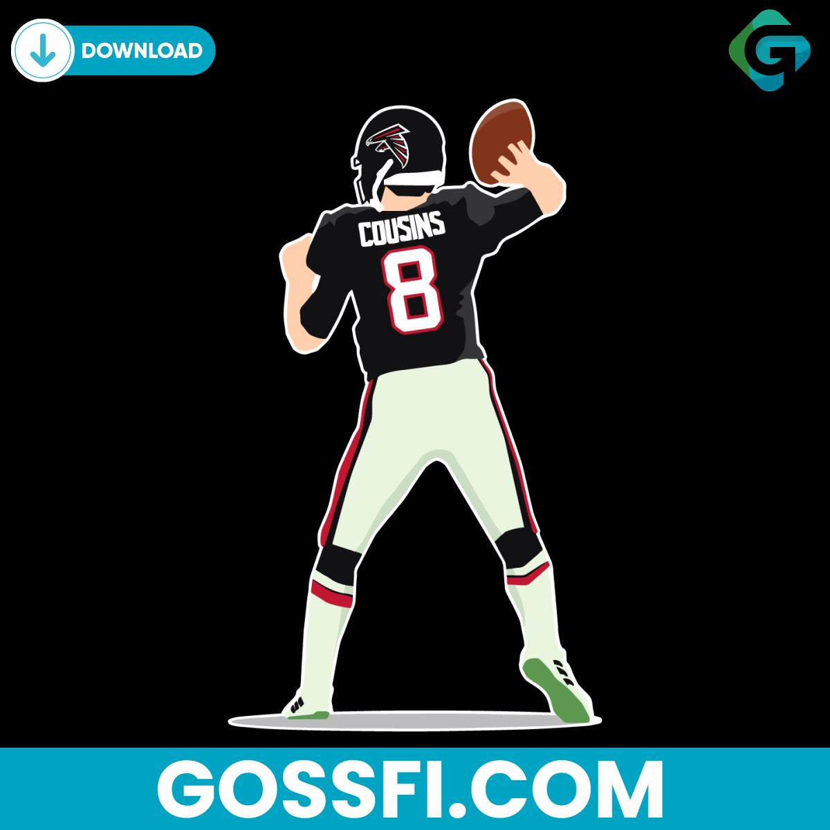 kirk-cousins-atlanta-falcons-football-svg-digital-download