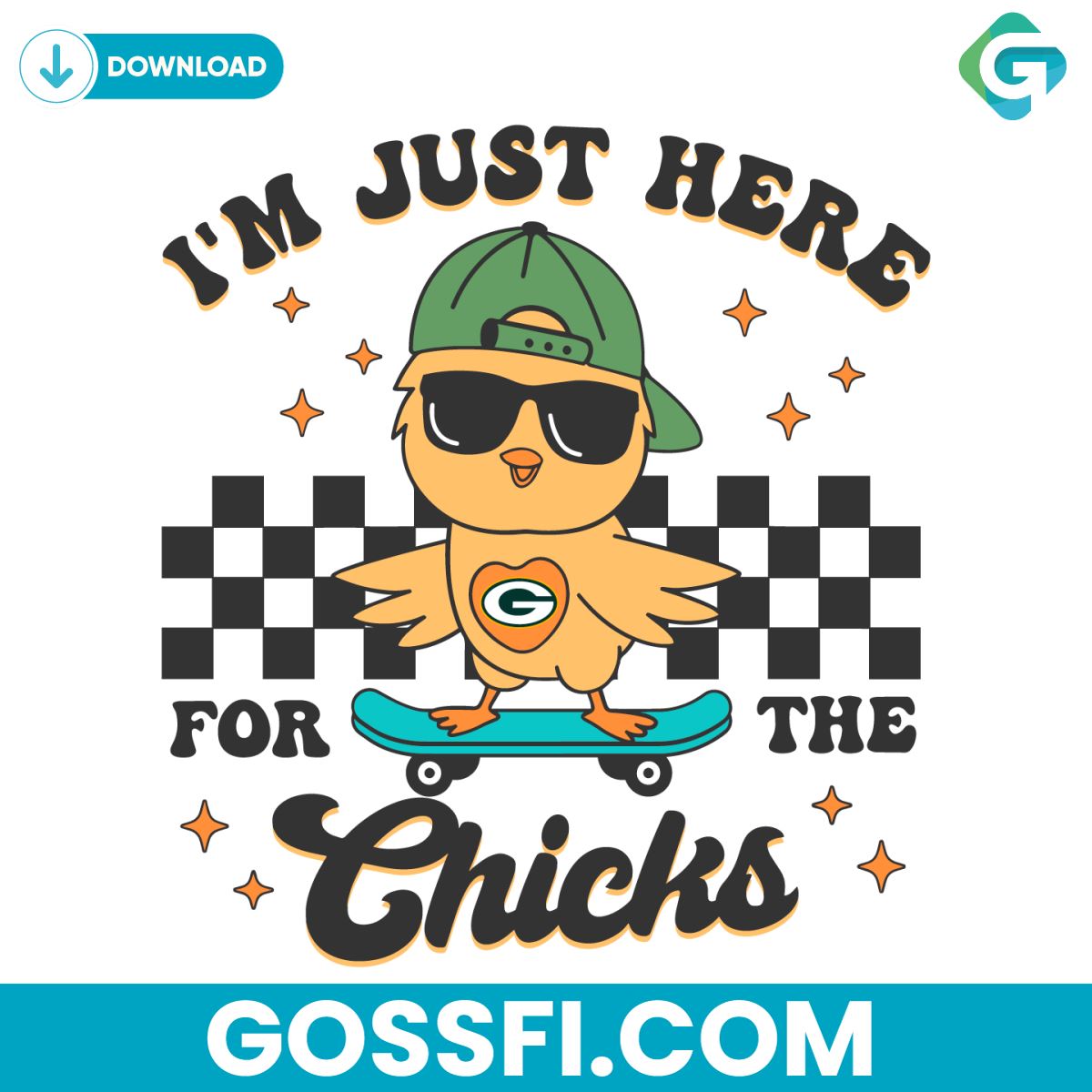 im-just-here-for-the-chicks-green-bay-packers-svg