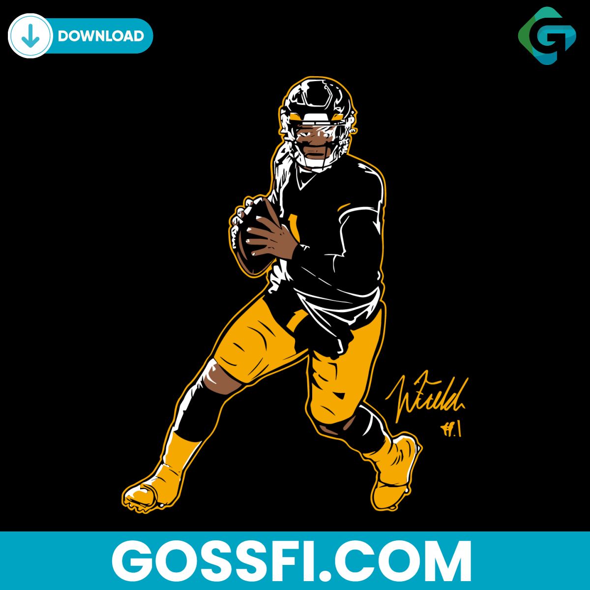 justin-fields-pittsburgh-superstar-pose-svg-digital-download