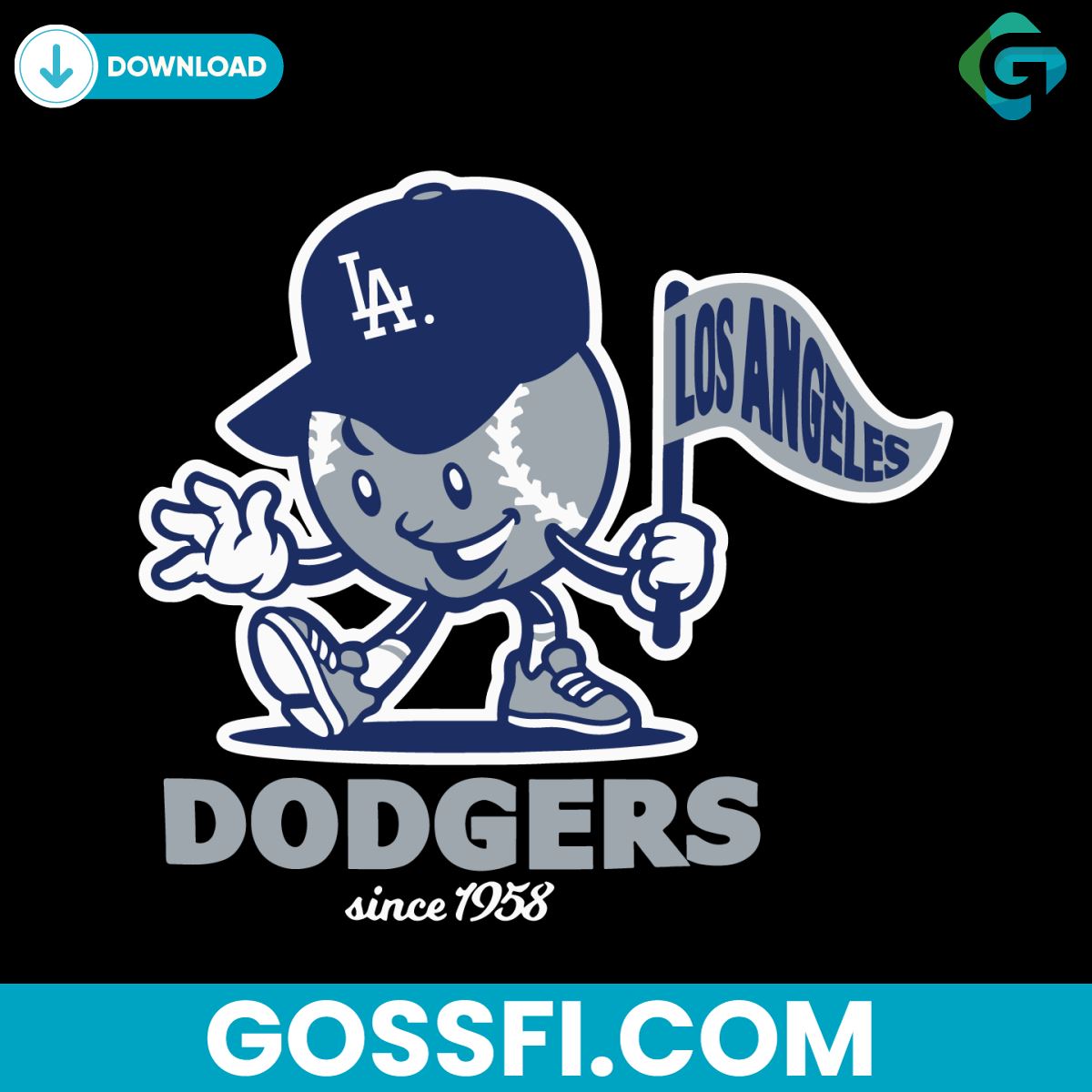 los-angeles-dodgers-since-1958-baseball-svg-digital-download