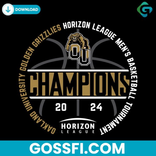 2024-horizon-tournament-basketball-champions-oakland-golden-grizzlies-svg
