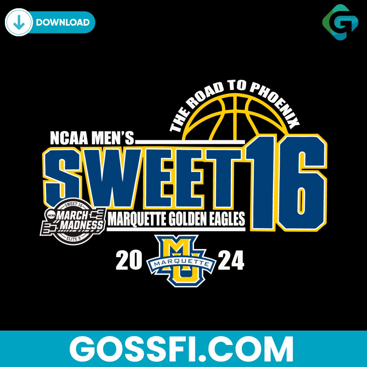 marquette-golden-eagles-sweet-16-ncaa-mens-basketball-2024-svg