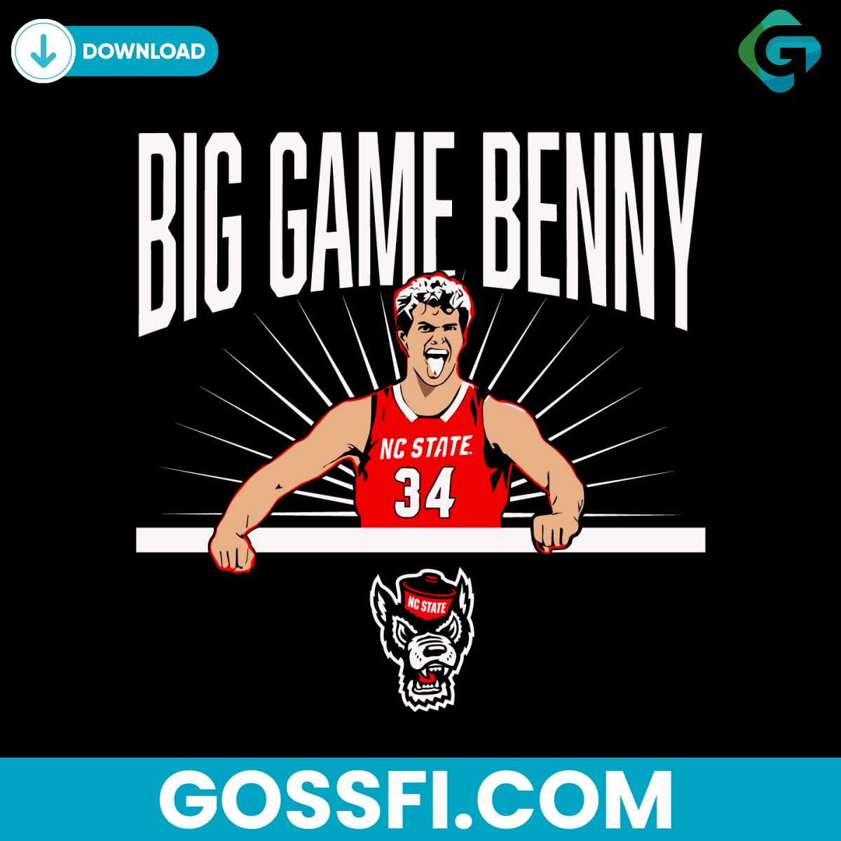 nc-state-basketball-ben-middlebrooks-big-game-benny-svg