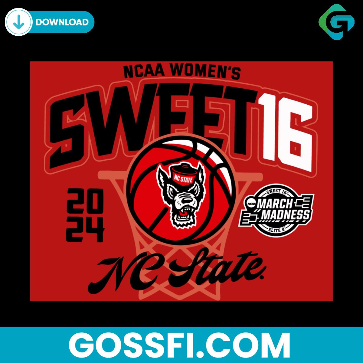 ncaa-2024-sweet-16-nc-state-road-to-phoenix-svg