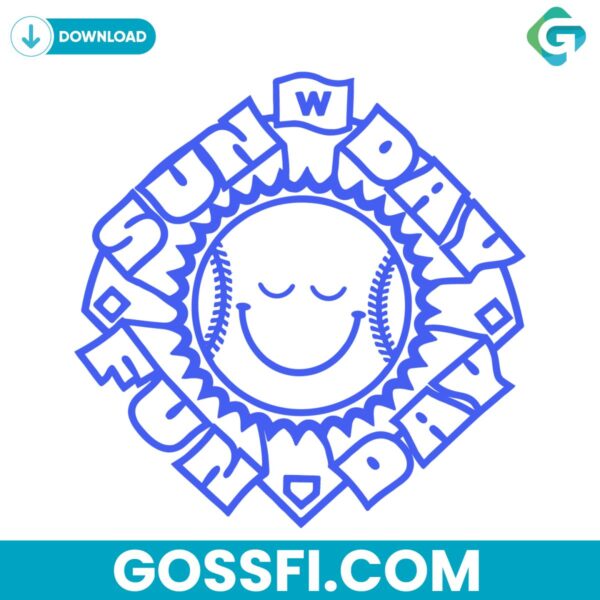 sunday-funday-chicago-cubs-baseball-svg-digital-download