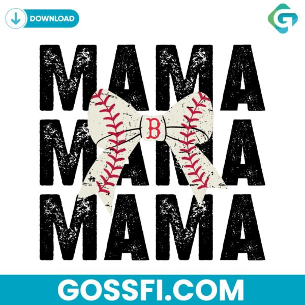 mama-bow-tie-baseball-boston-red-sox-svg