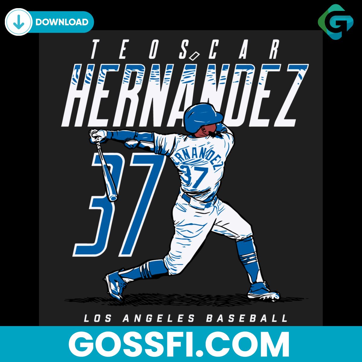 mlb-player-teoscar-hernandez-37-dodgers-baseball-svg