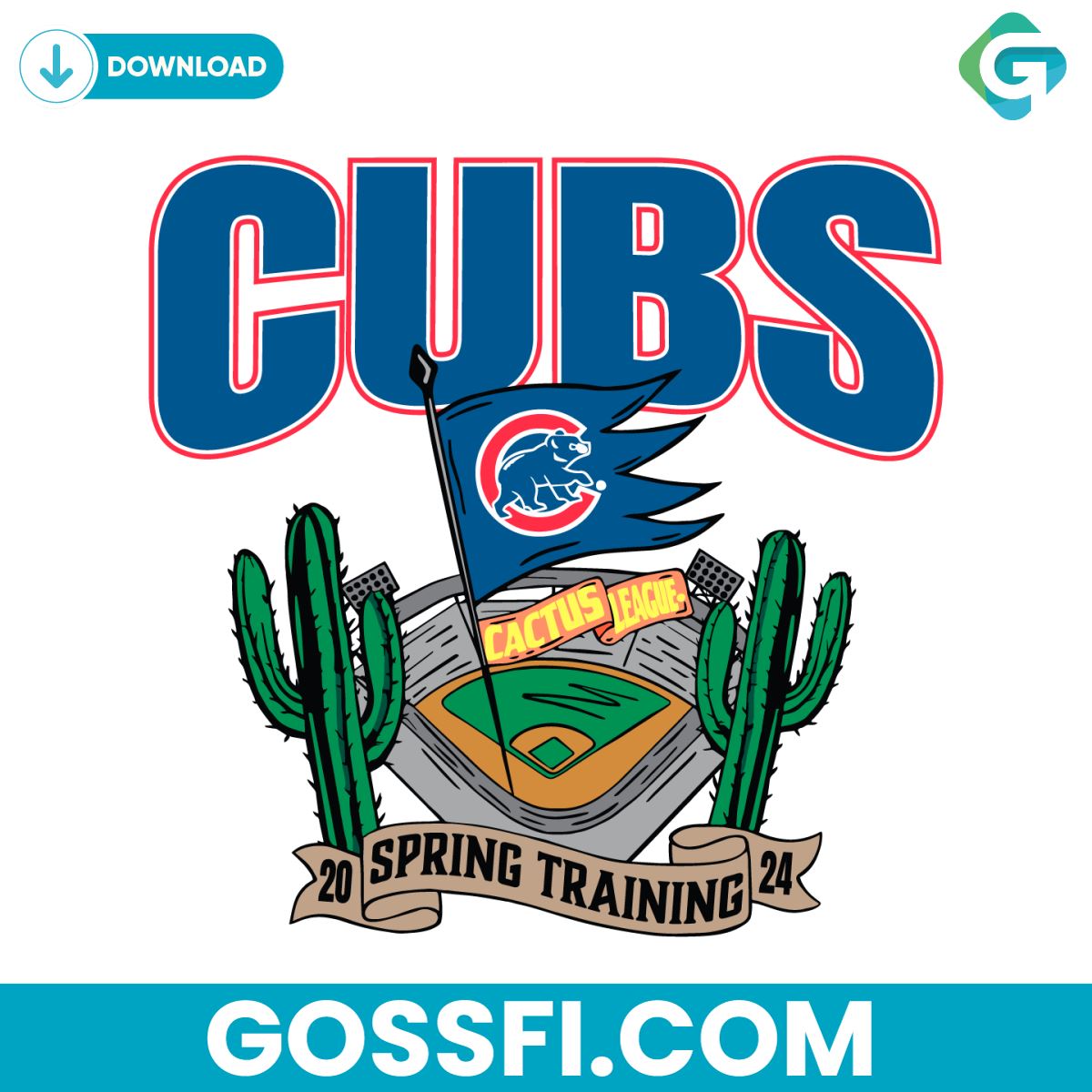 chicago-cubs-spring-training-baseball-svg-digital-download